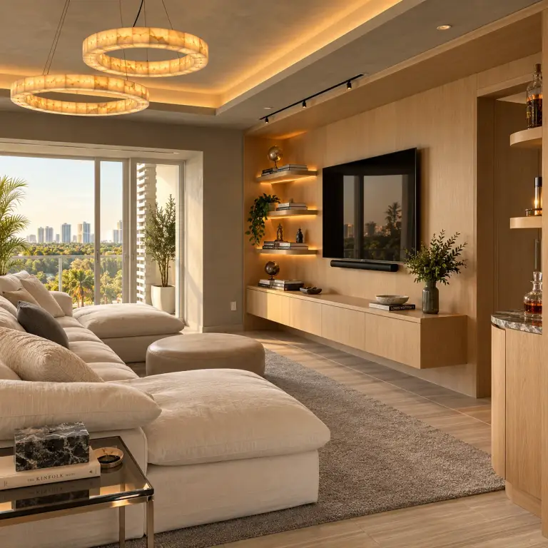 Open living area with sofa and dining space at Brindisi Condo